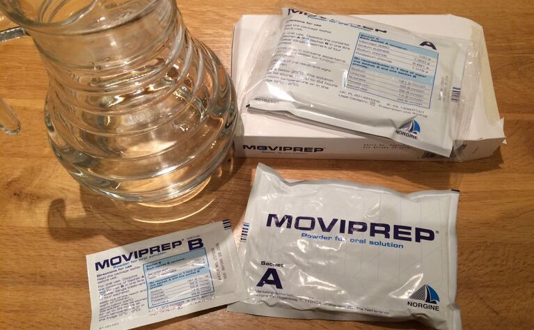 Bowel prep for colonoscopy. This brand is Moviprep